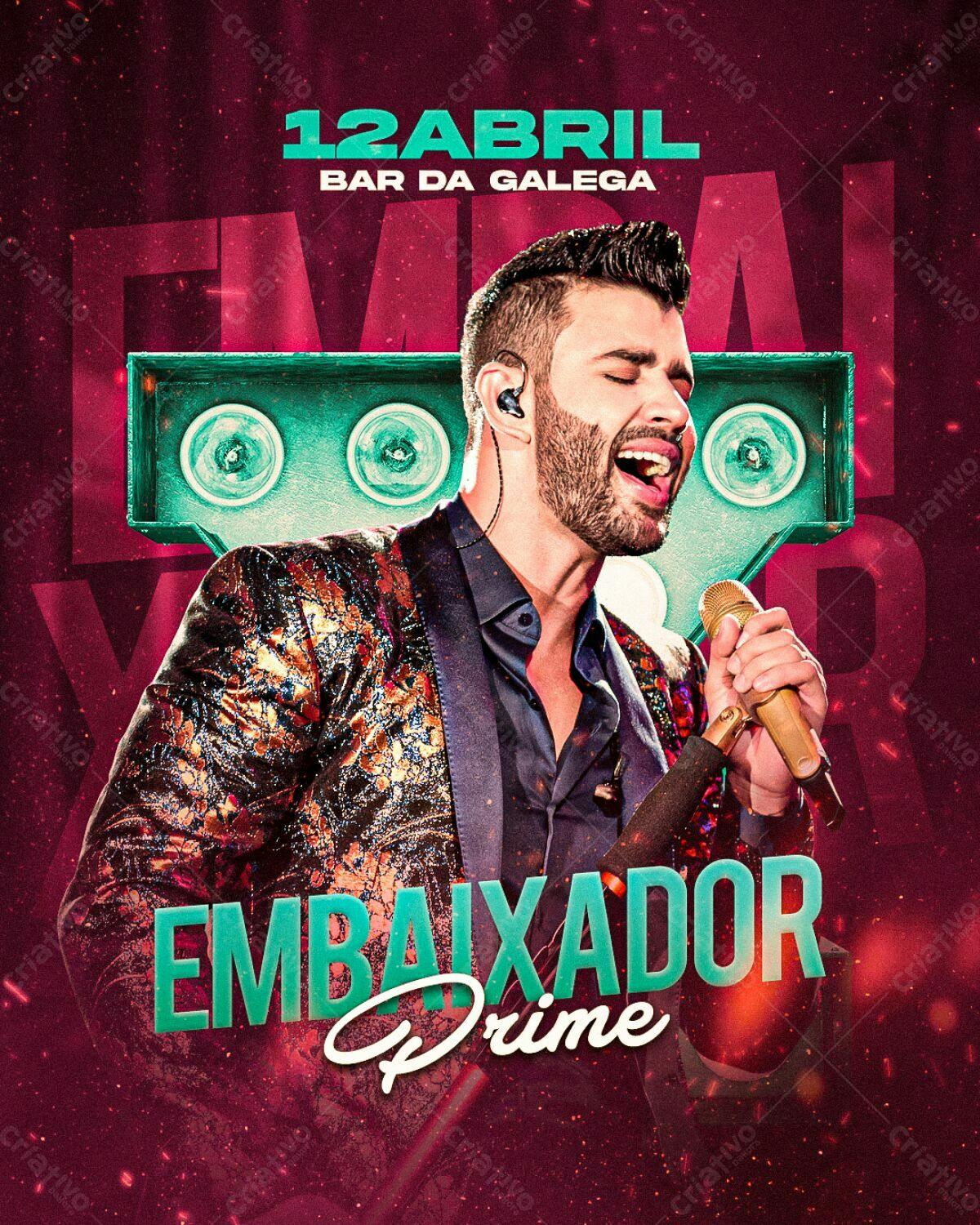 Flyer para Show do Embaixador Prime PSD Editável