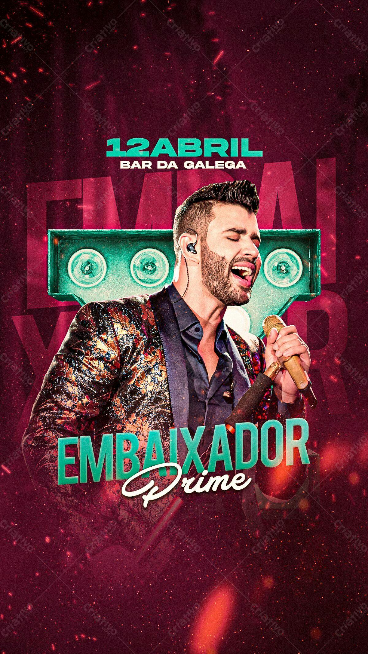 Flyer para Show Embaixador Prime PSD Editável