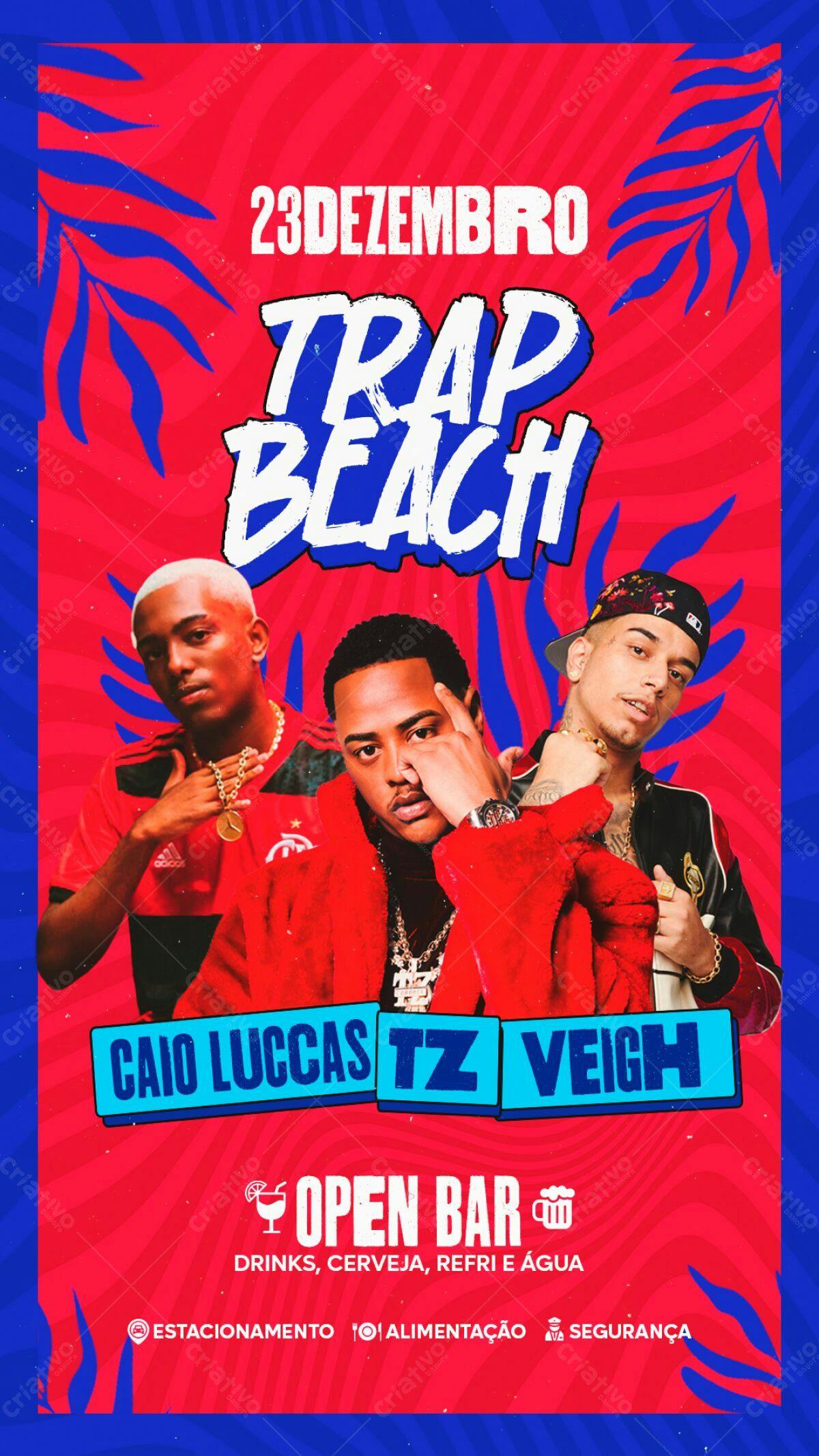 Flyer Festa Trap Beach PSD Editável