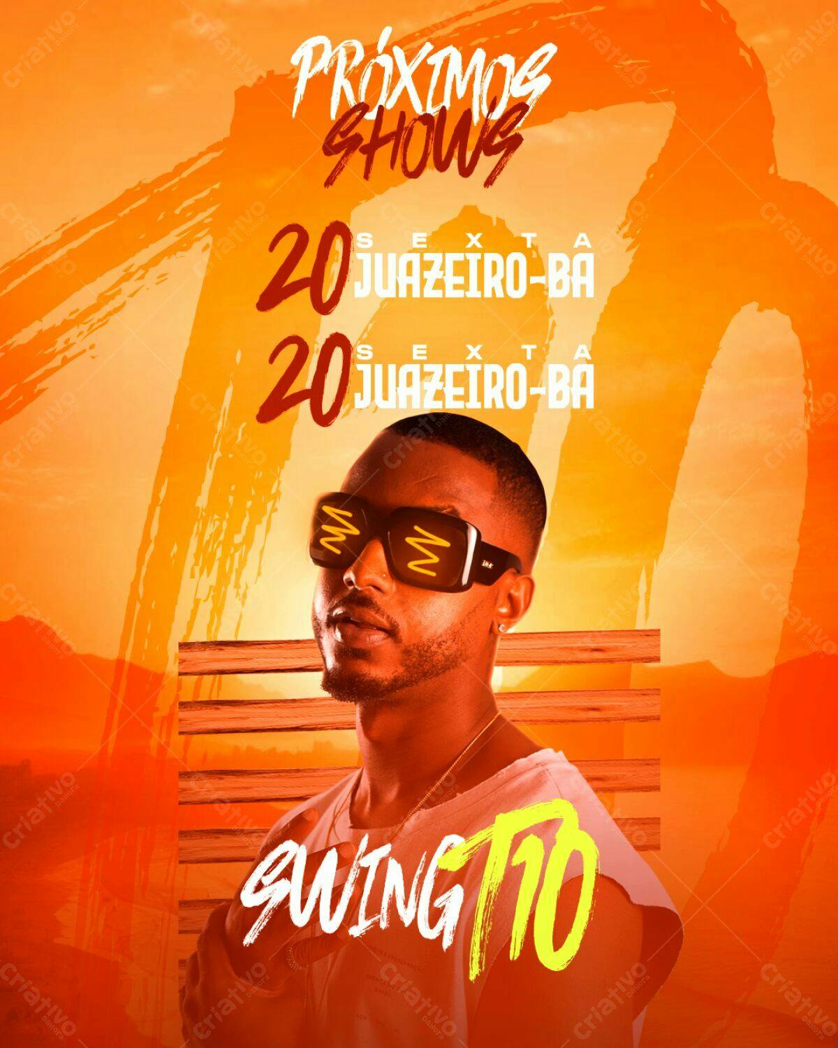 Flyer para Show Swing 70 em Juazeiro-BA PSD Editável