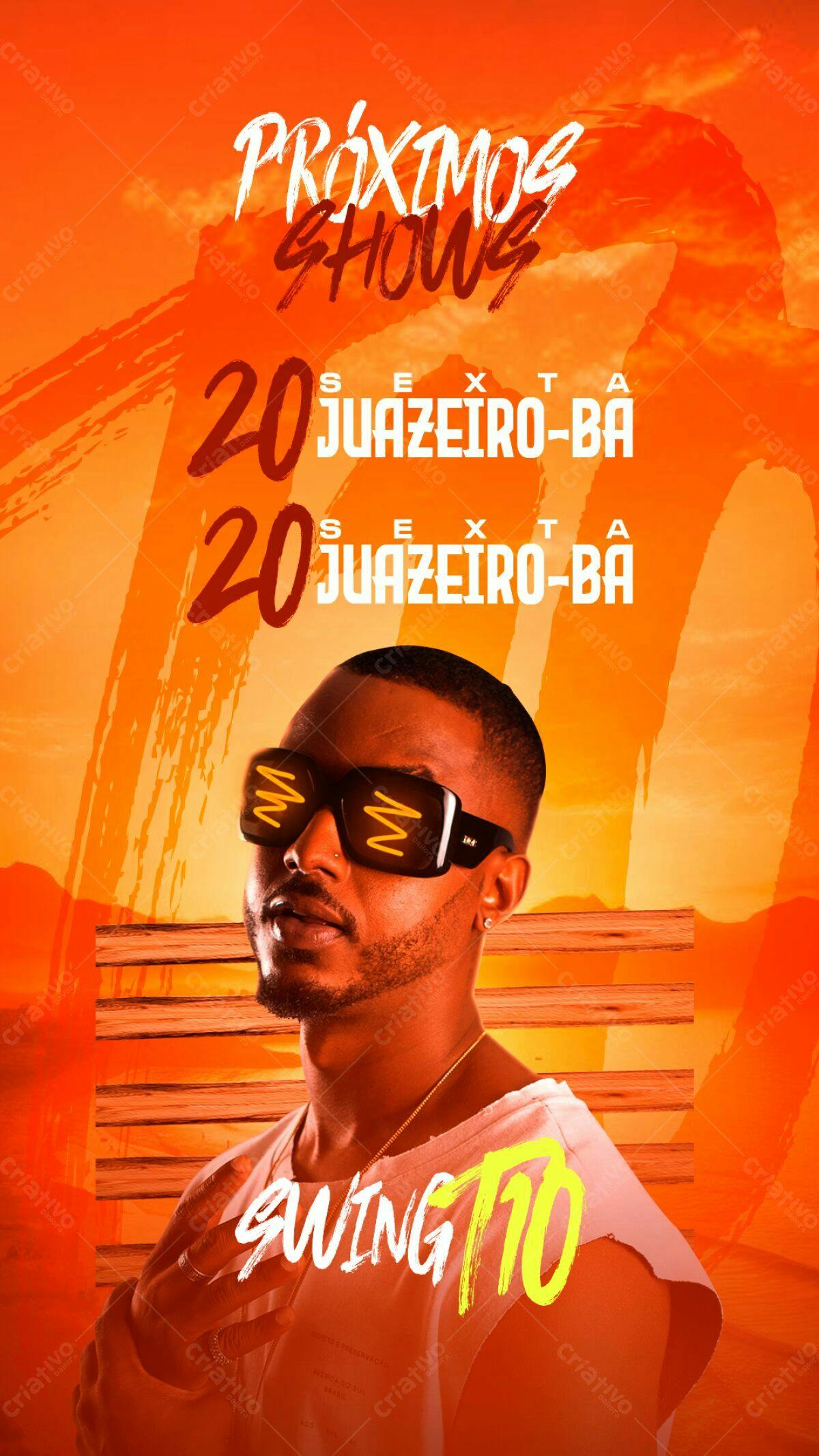 Flyer para Show Swing 110 em Juazeiro-BA PSD Editável