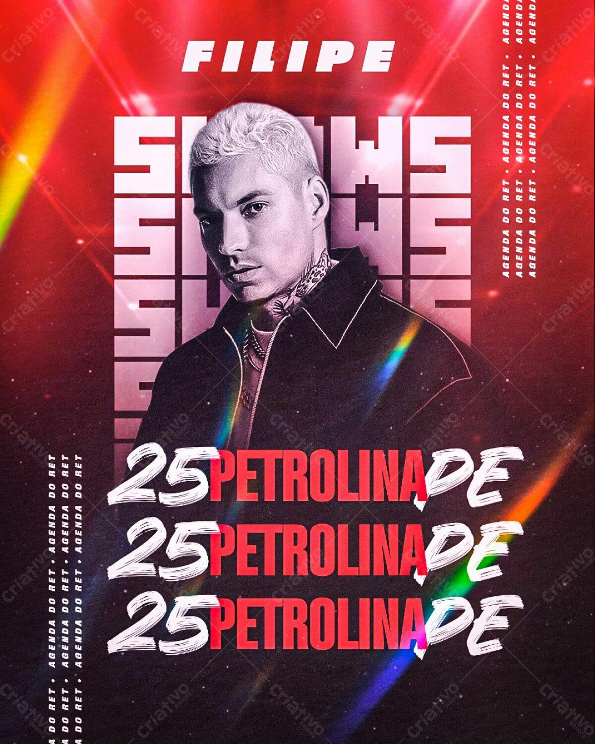 Flyer para Show do Filipe Ret em Petrolina PSD Editável