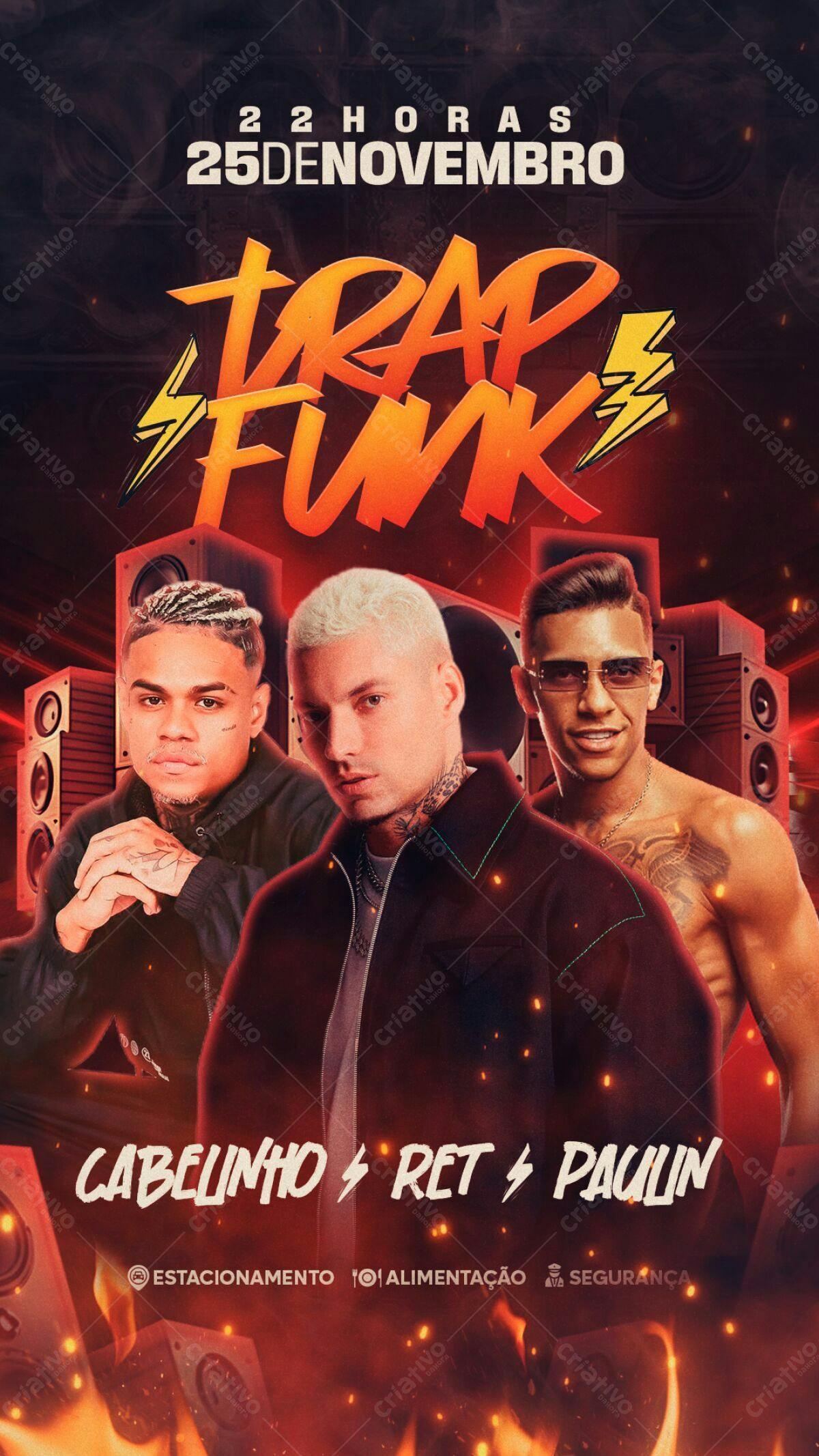 Flyer para Festa Trap Funk PSD Editável