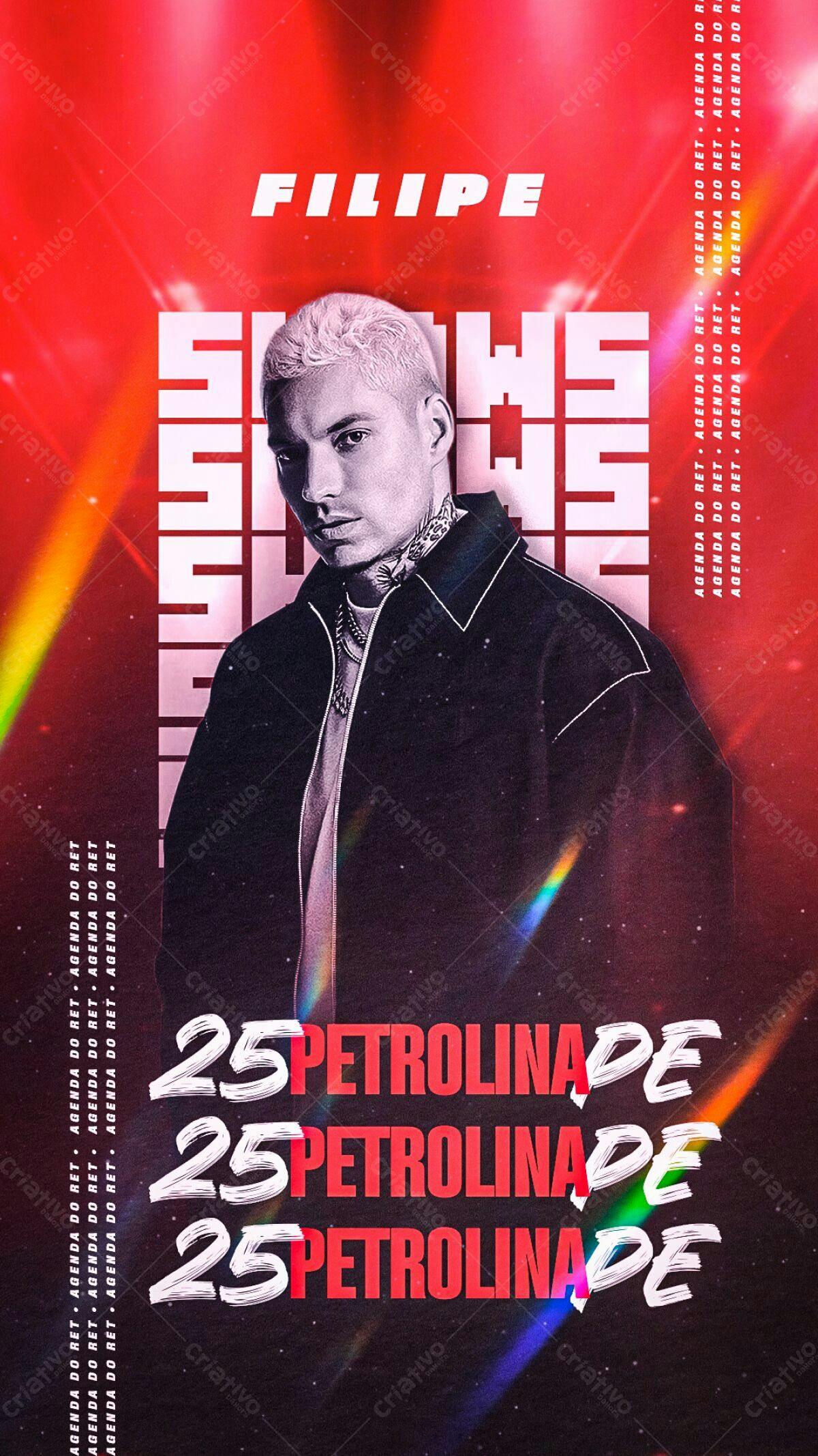 Flyer para Show Filipe Ret Petrolina PSD Editável