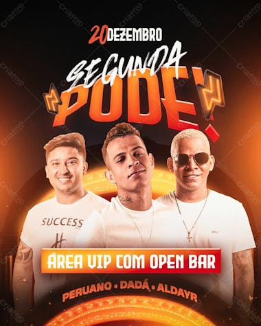 112 flyer de evento segunda pode peruano dadá e aldayr playboy feed psd editável