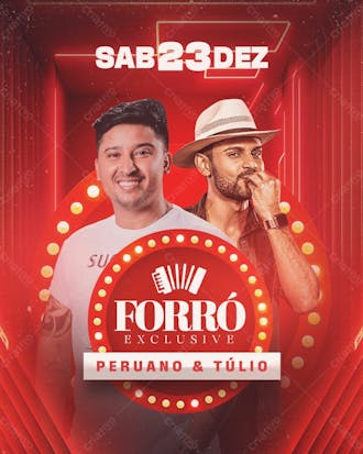 113 flyer de evento forró exclusive peruano e thúlio feed psd editável