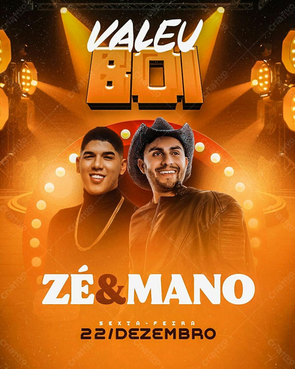 114   Flyer De Evento Valeu Boi Zé Vaqueiro E Mano Walter Feed Psd Editável