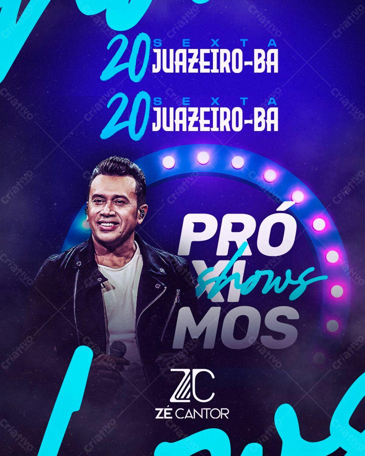 Flyer Show Zé Cantor Juazeiro-BA PSD Editável