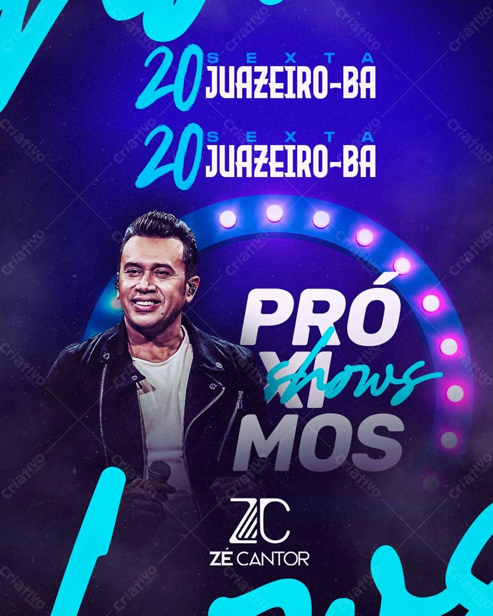 117   Agenda De Shows Zé Cantor Feed Psd Editável