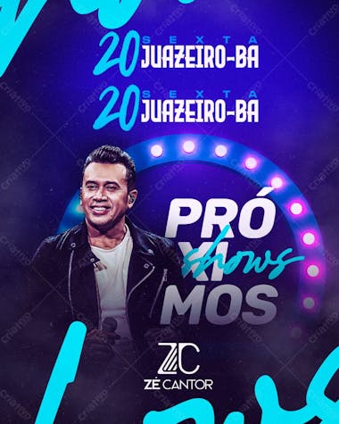 117 agenda de shows zé cantor feed psd editável