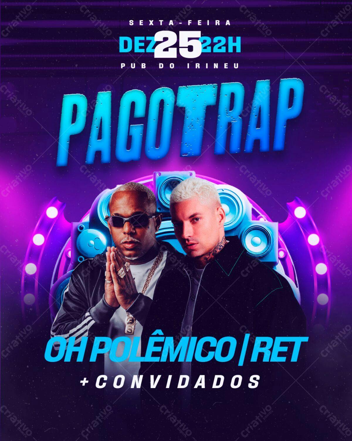 Flyer Pagode Trap PSD Editável
