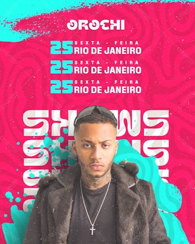 121   Agenda De Shows Orochi Feed Psd Editável