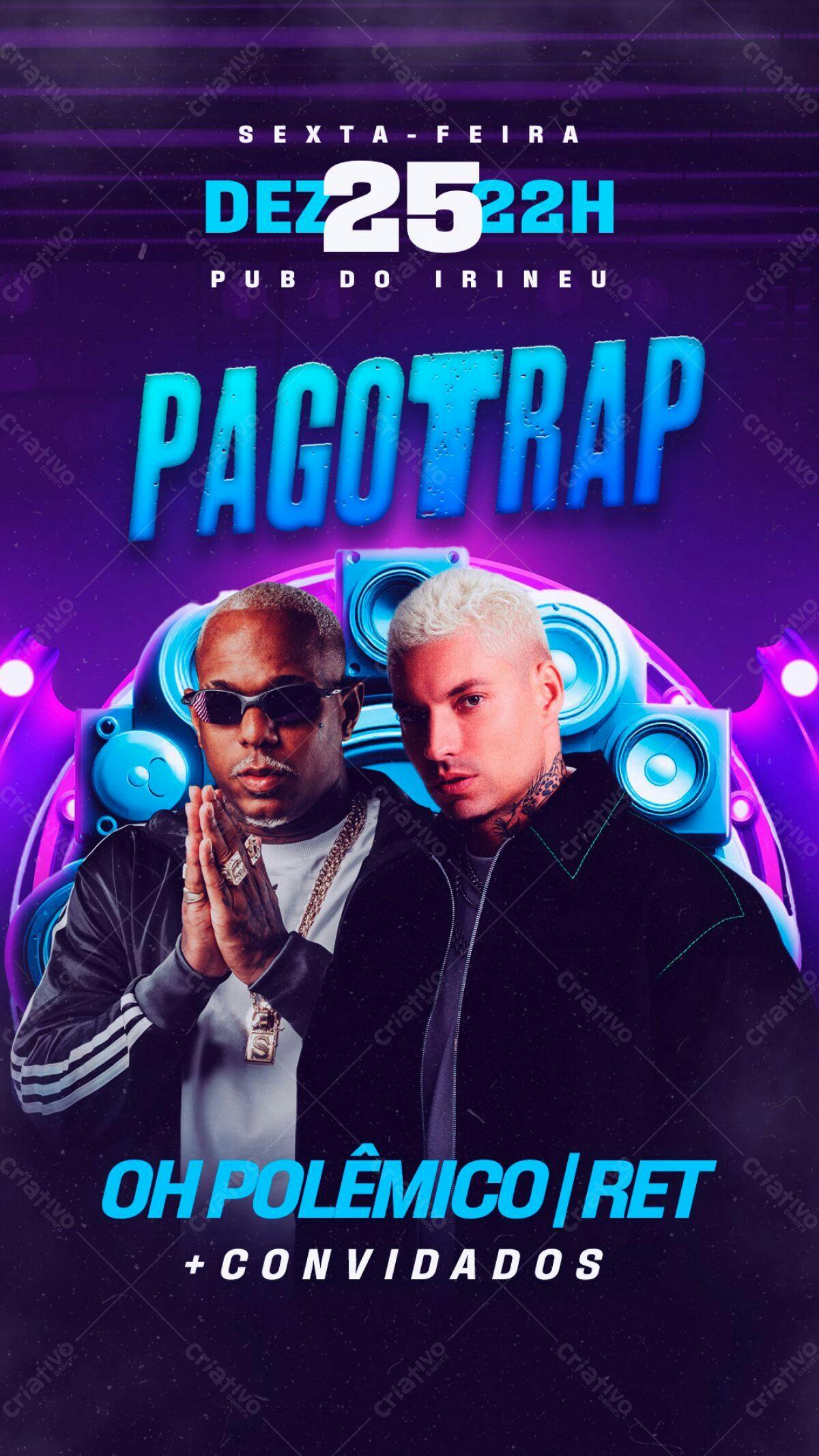 Flyer Pagode e Trap PSD Editável