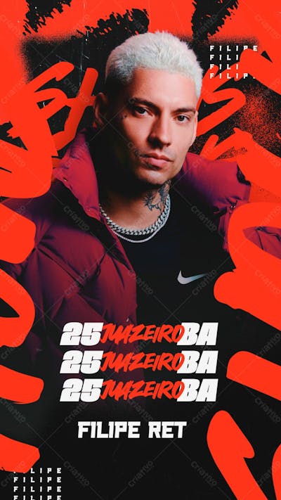122   Agenda De Shows Filipe Ret Stories Psd Editável