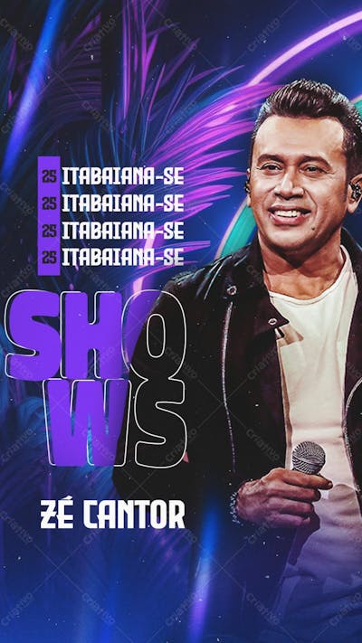 123   Agenda De Shows Zé Cantor Stories Psd Editável