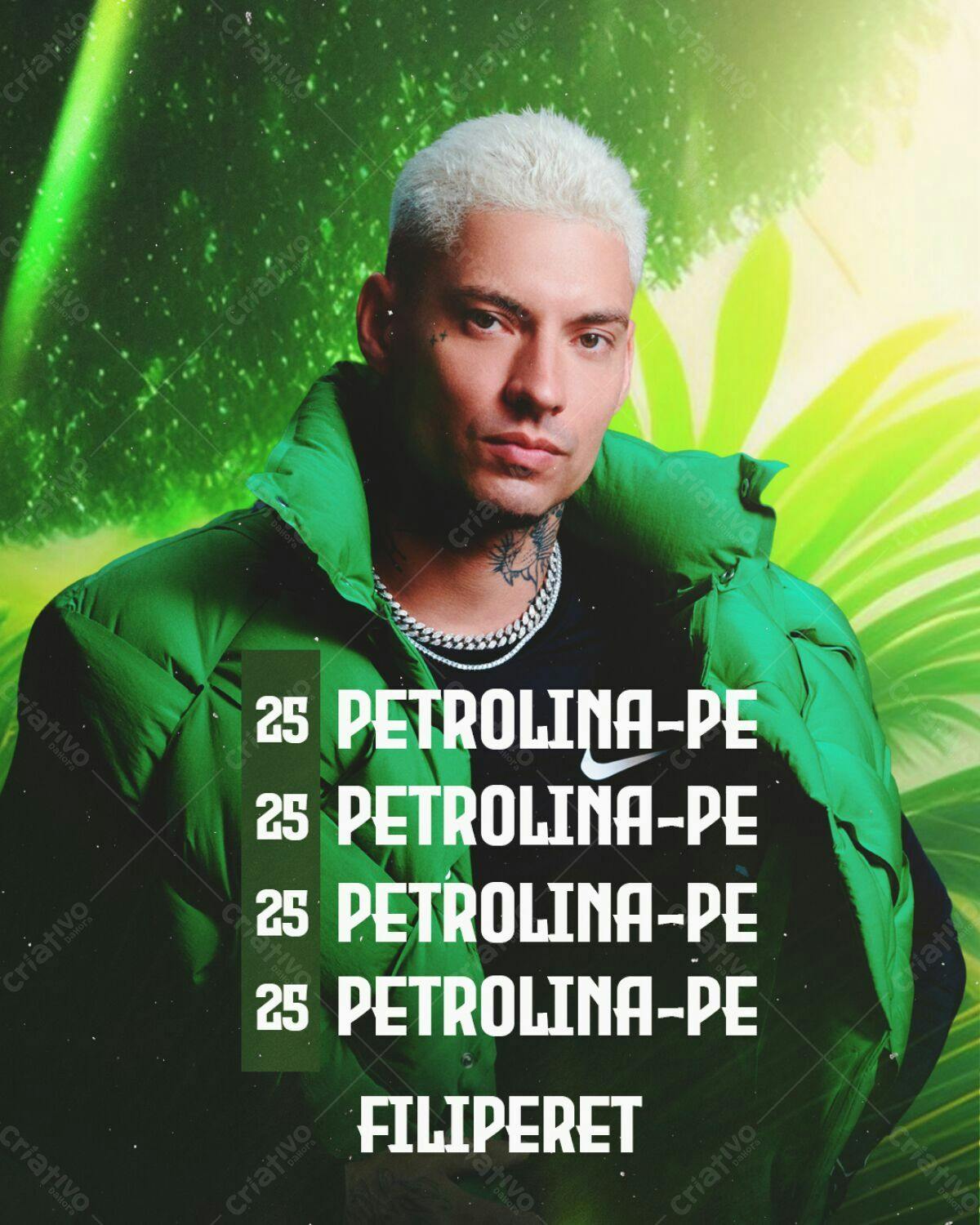 Flyer para Show Filiperet em Petrolina-PE PSD Editável