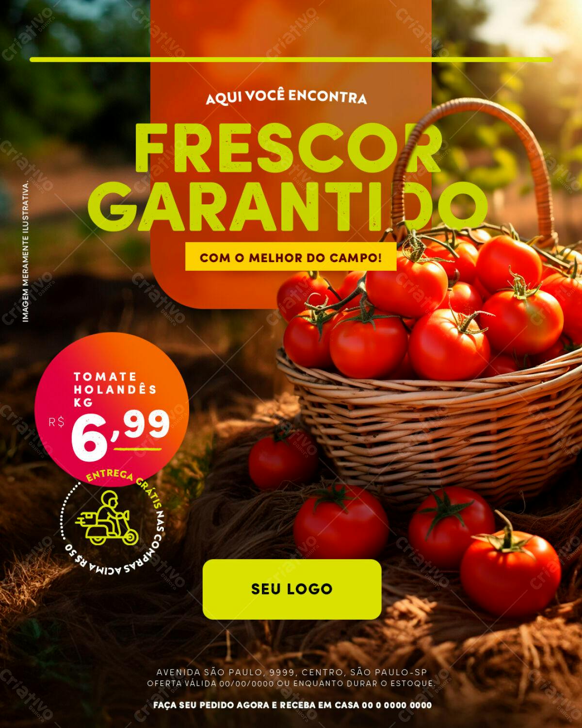 Flyer para Hortifruti PSD Editável