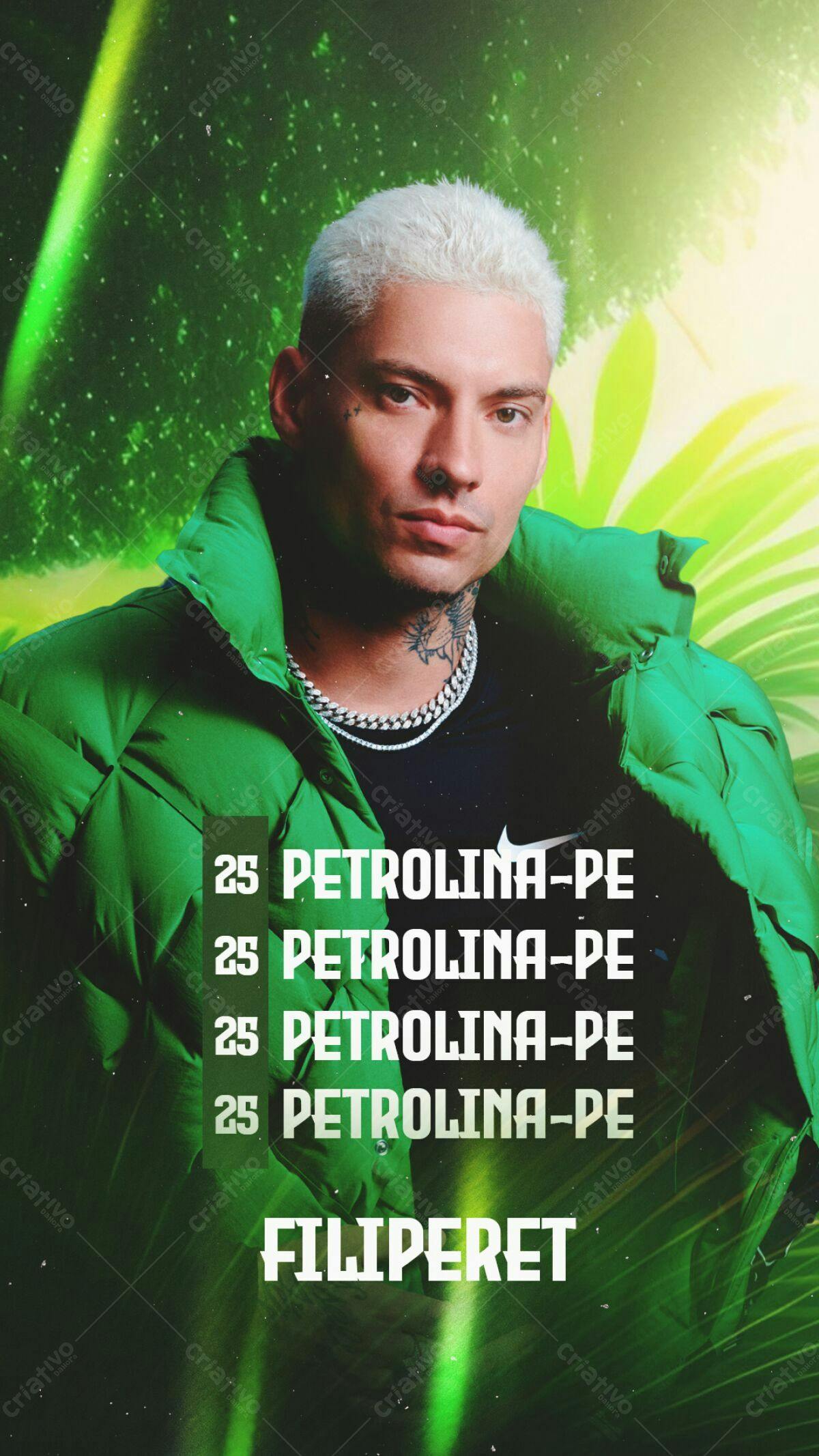 Flyer para Show do Filipe Ret em Petrolina-PE PSD Editável
