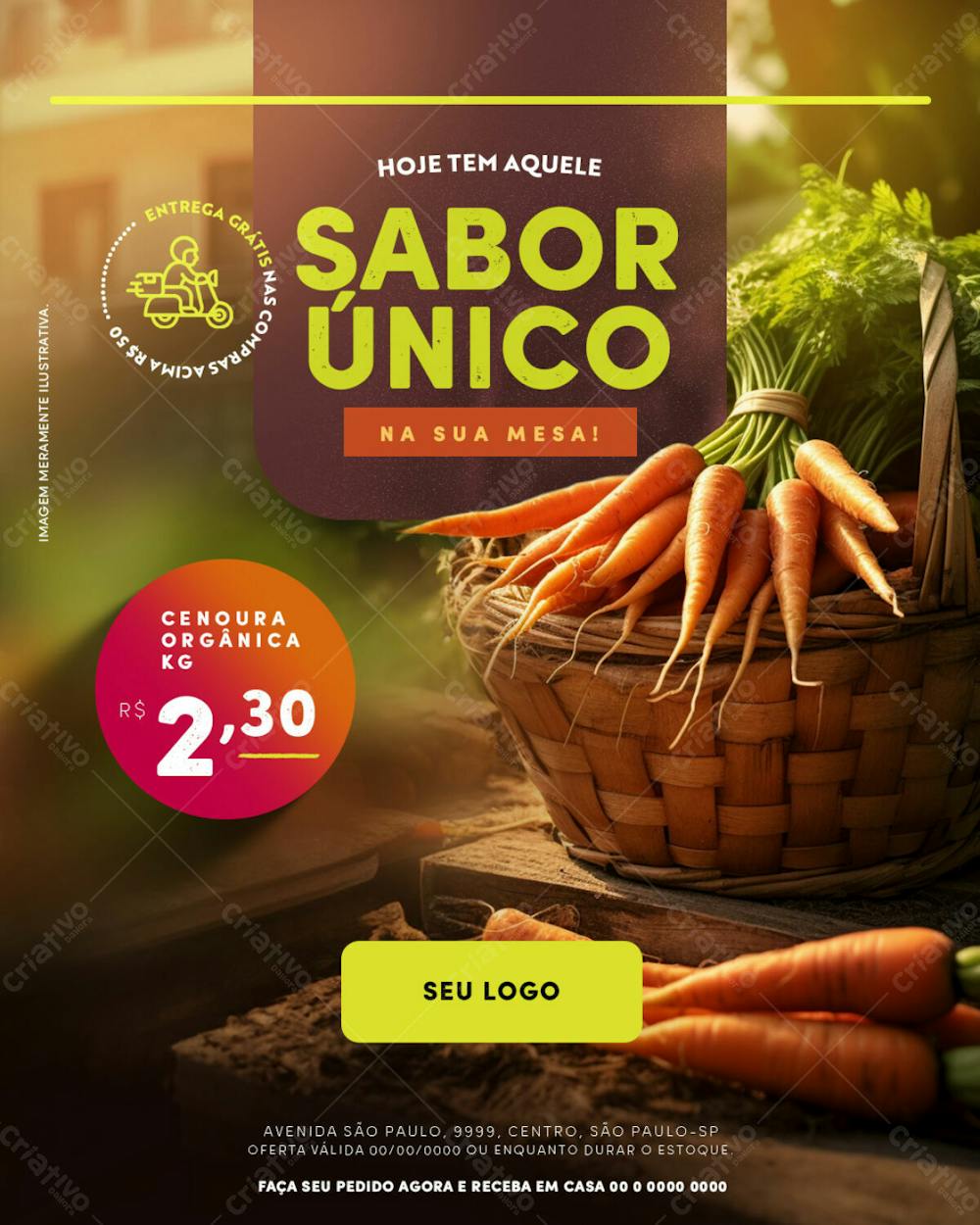 Feed Hortifrutti Sabor Único Cenoura Alface Psd