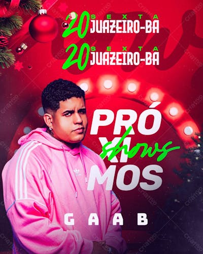 127   Agenda De Shows De Natal Gaab Feed Psd Editável