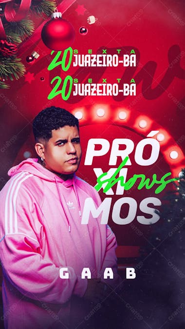 127 agenda de shows de natal gaab stories psd editável