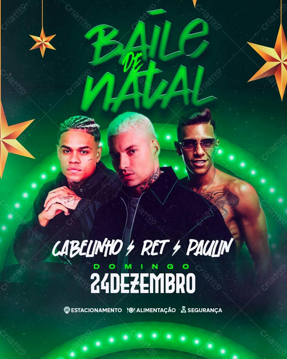 128   Flyer De Evento Baile De Natal Filipe Ret Cabelinho E Paulin Da Capital Feed Psd Editável