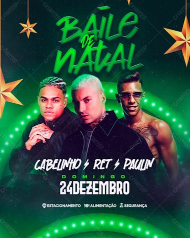 128 flyer de evento baile de natal filipe ret cabelinho e paulin da capital feed psd editável