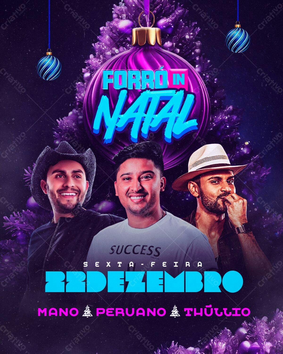 Flyer Forró de Natal PSD Editável