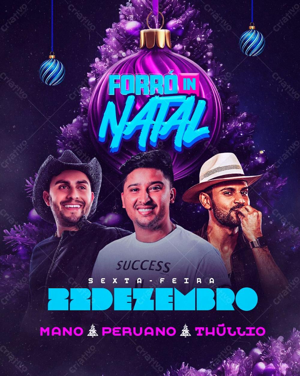 134   Flyer De Evento Forró Natalino Peruano Mano Walter E Thullio Feed Psd Editável