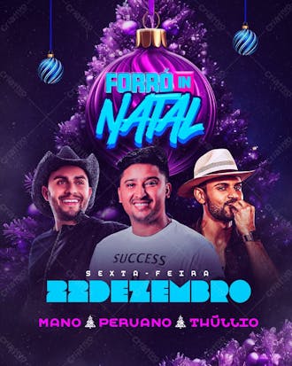 134 flyer de evento forró natalino peruano mano walter e thullio feed psd editável