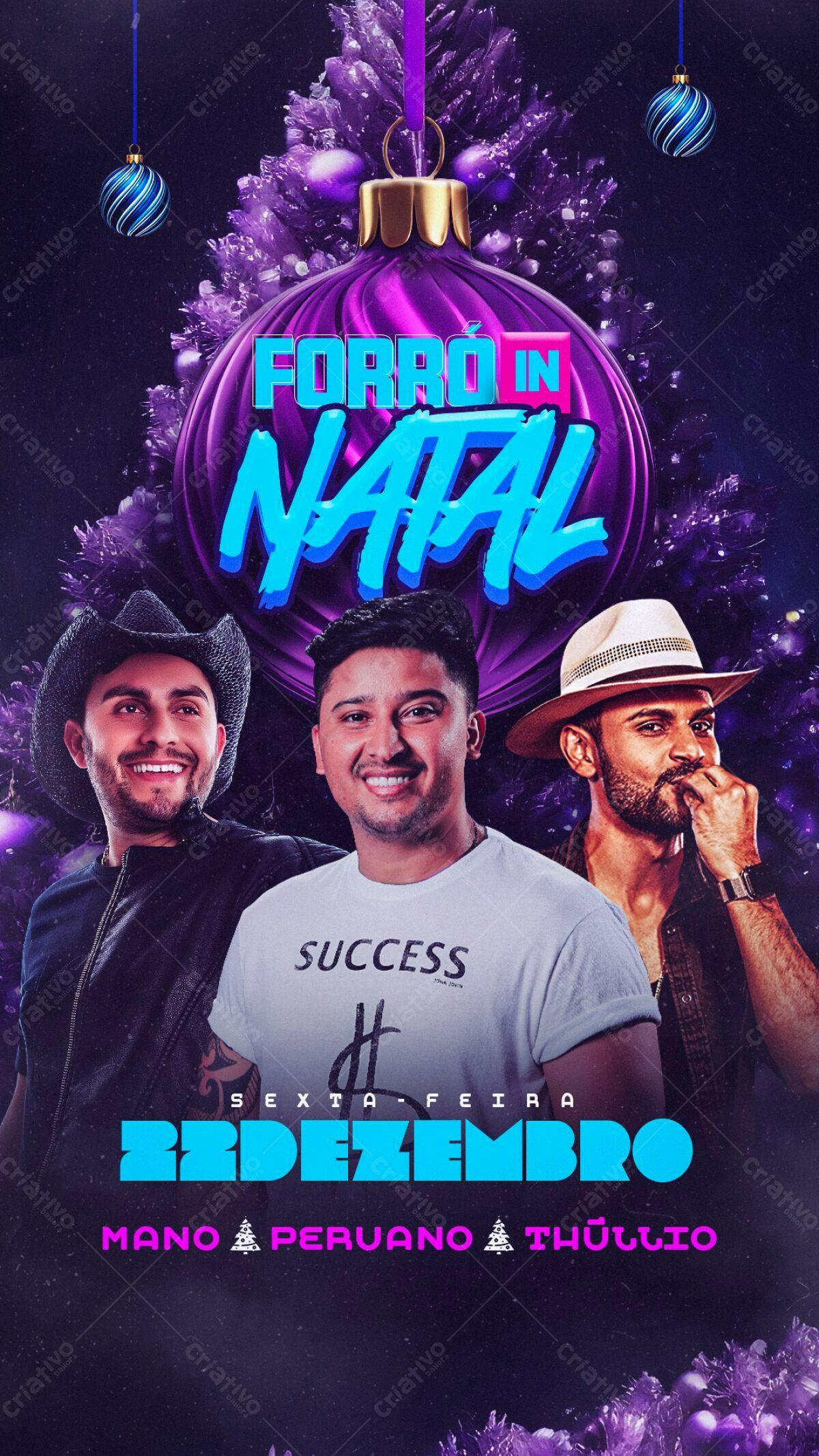 Flyer Forró de Natal PSD Editável