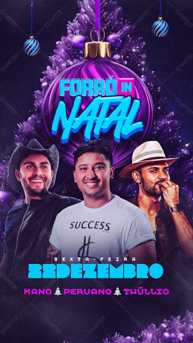 134 flyer de evento forró natalino peruano mano walter e thullio stories psd editável