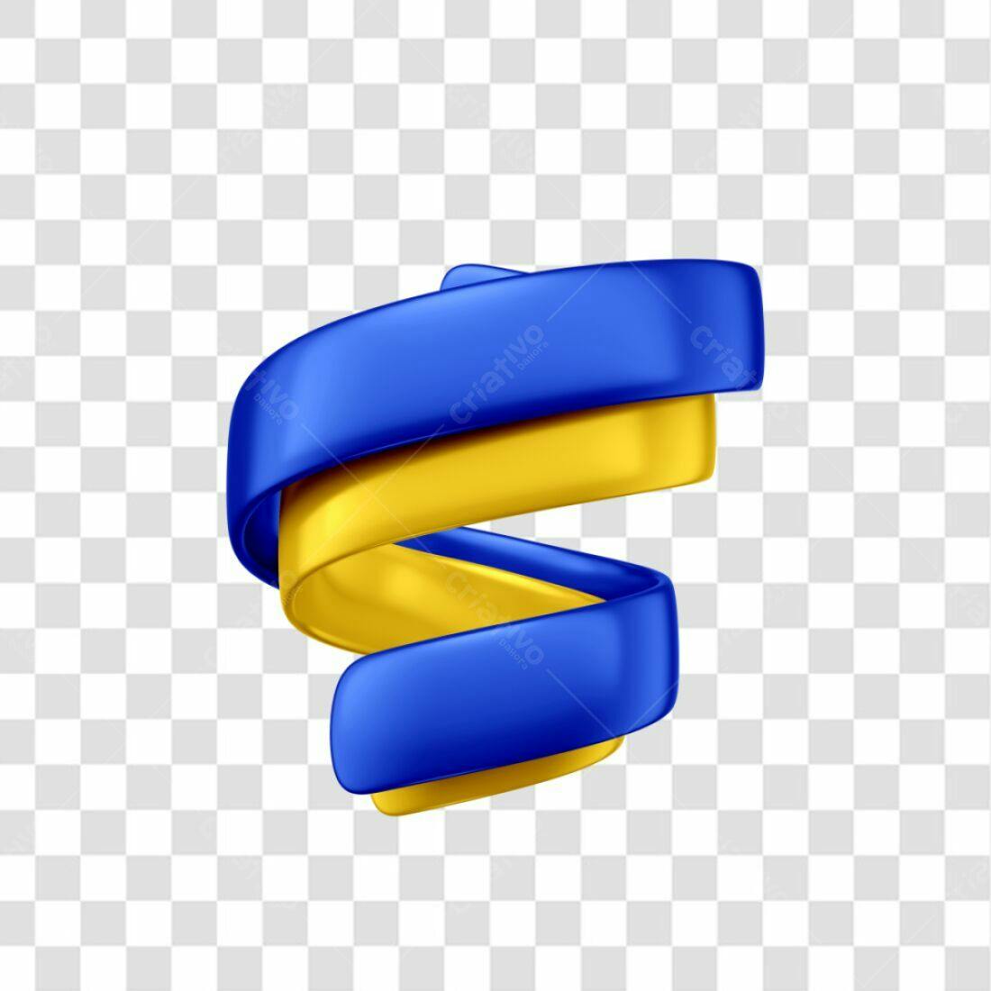Icone espiral azul e amarelo PNG com fundo transparente