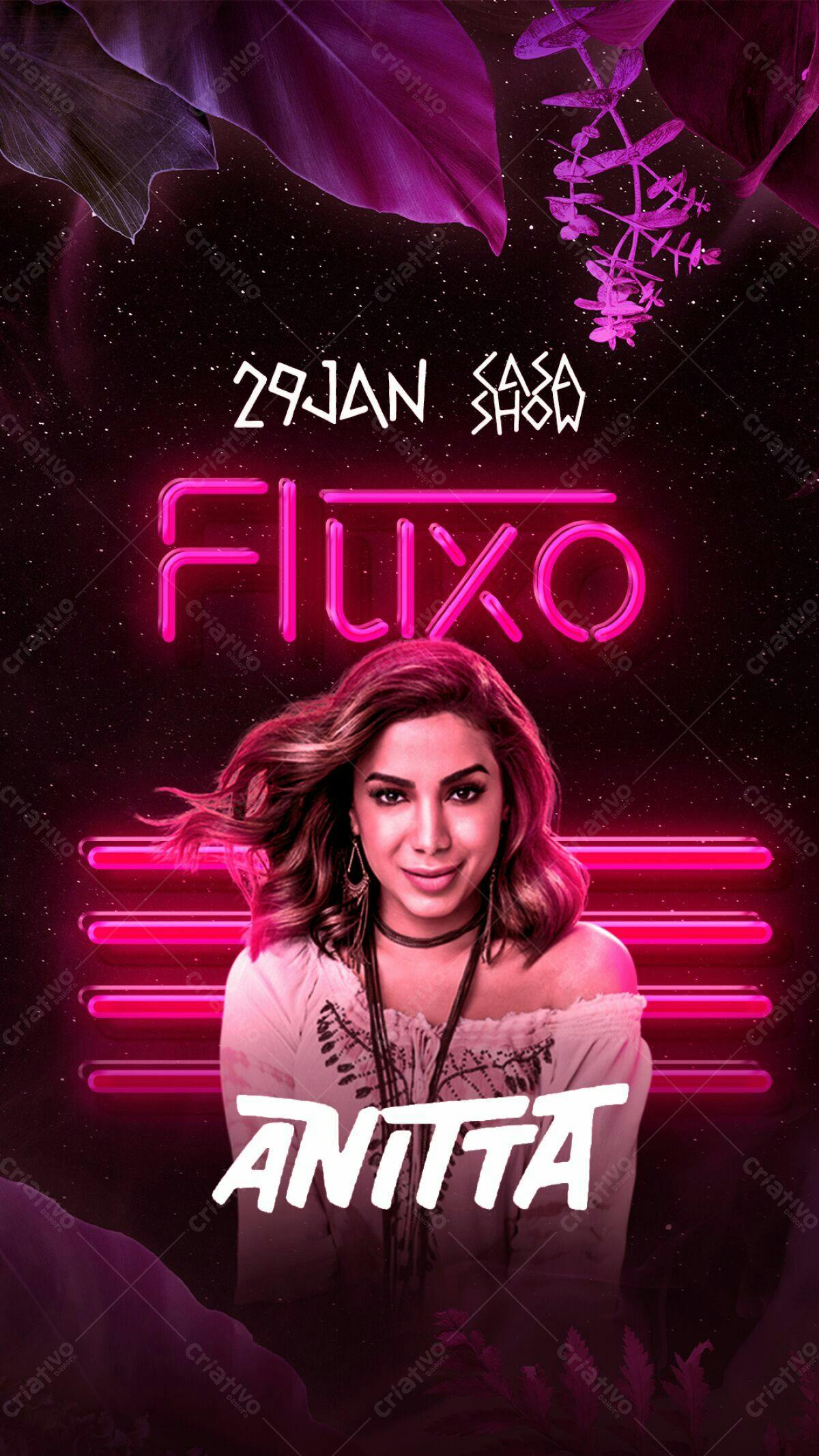 Flyer para Show Anitta PSD Editável