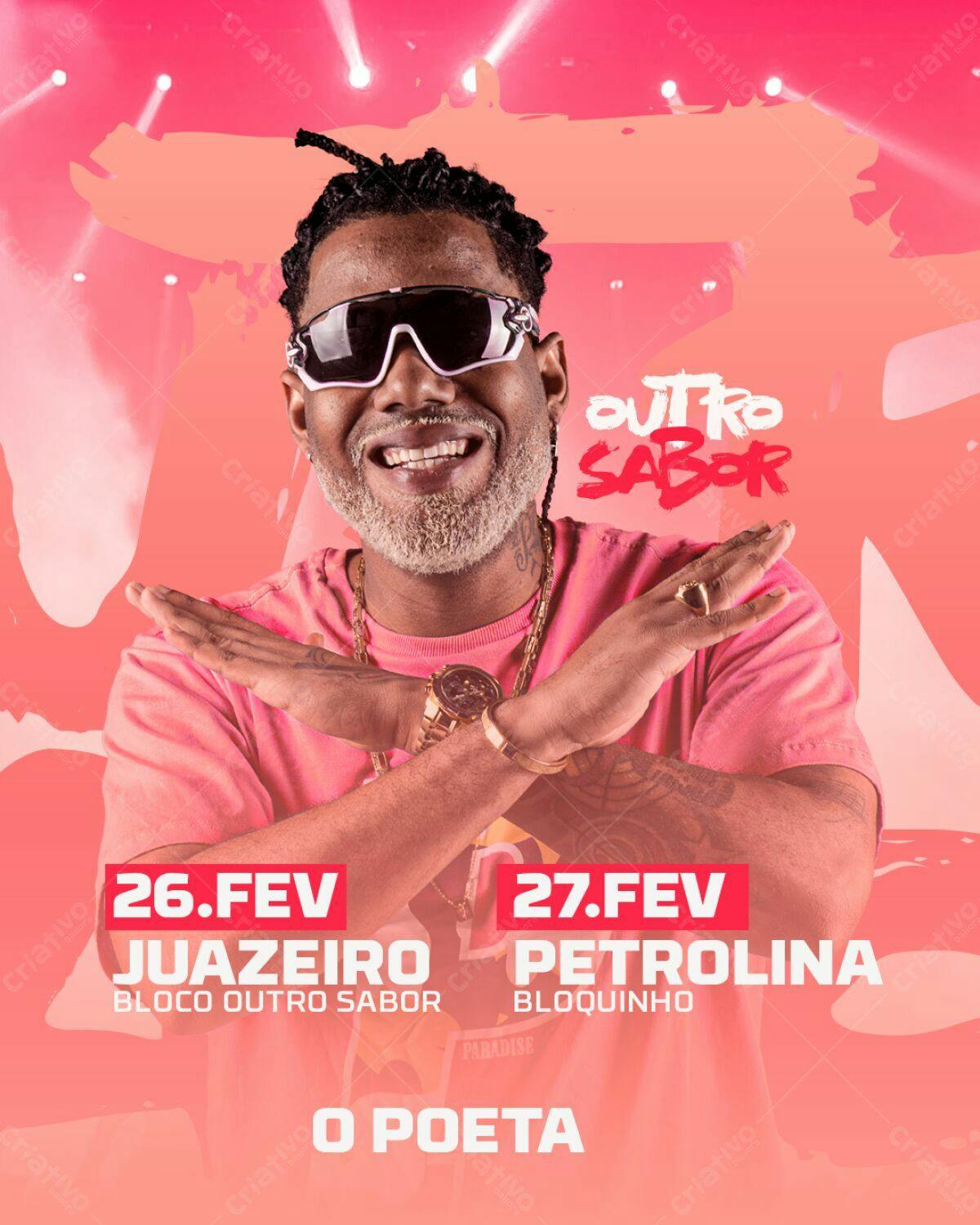 Flyer Bloco Outro Sabor PSD Editável