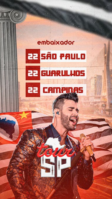 06 flyer artista agenda de shows tour gusttavo lima embaixador stories