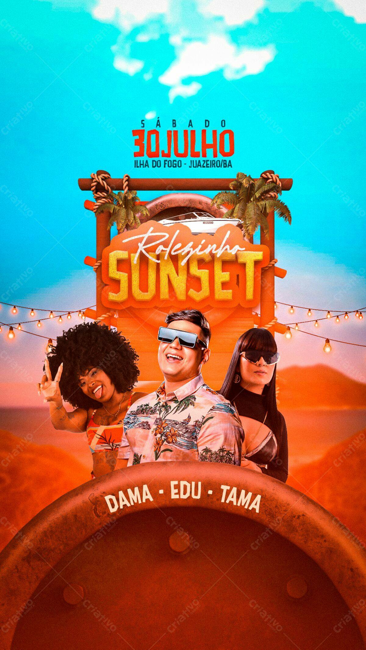 Flyer Rolezinho Sunset PSD Editável