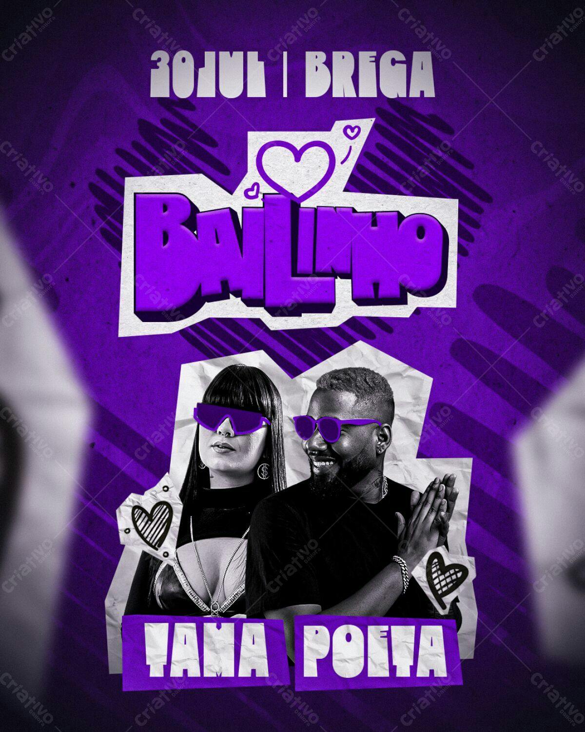Flyer Baile Funk PSD Editável para Festa Brega