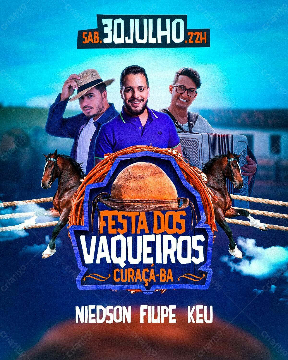 Flyer Festa dos Vaqueiros PSD Editável