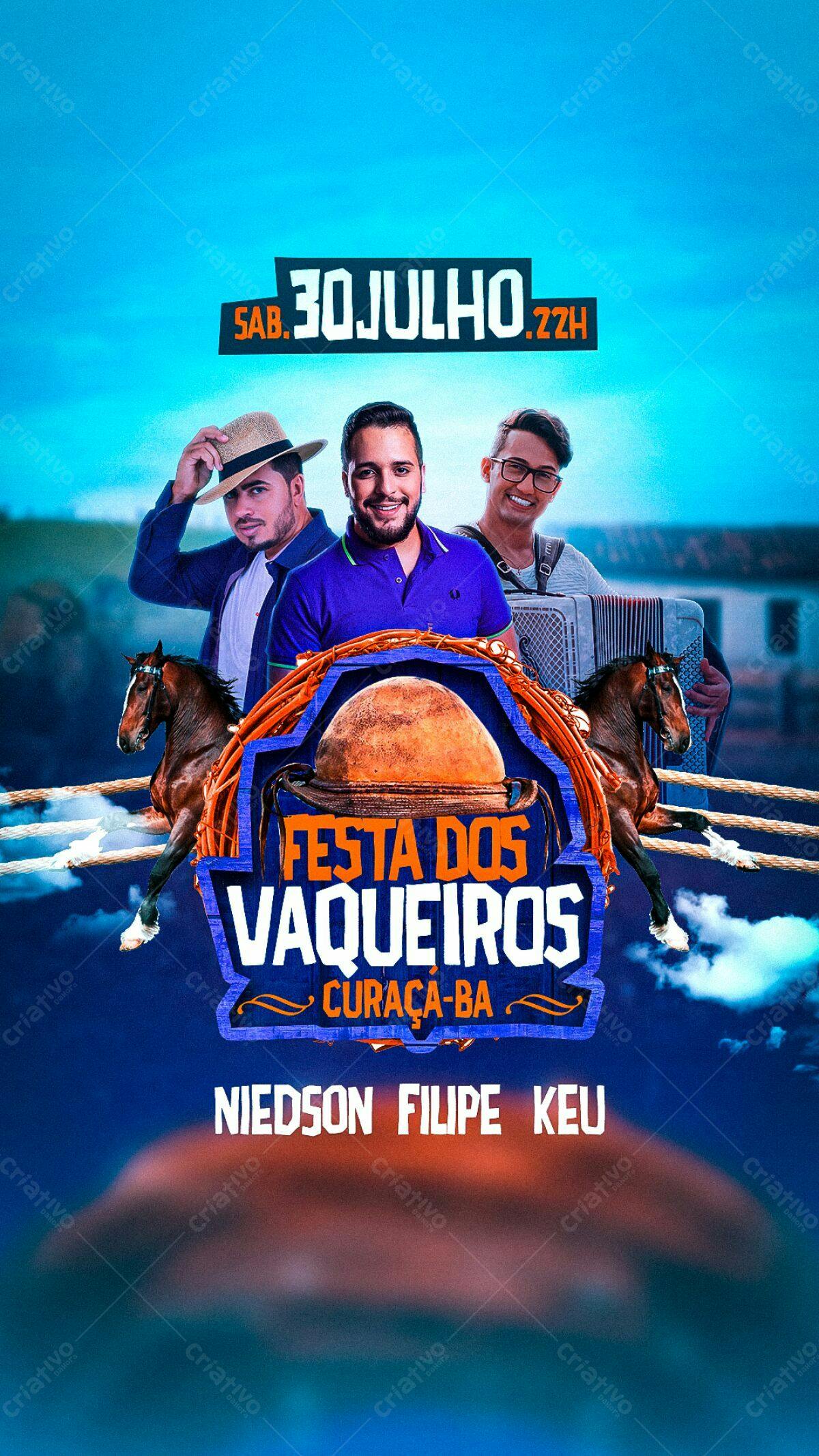 Flyer Festa dos Vaqueiros PSD Editável