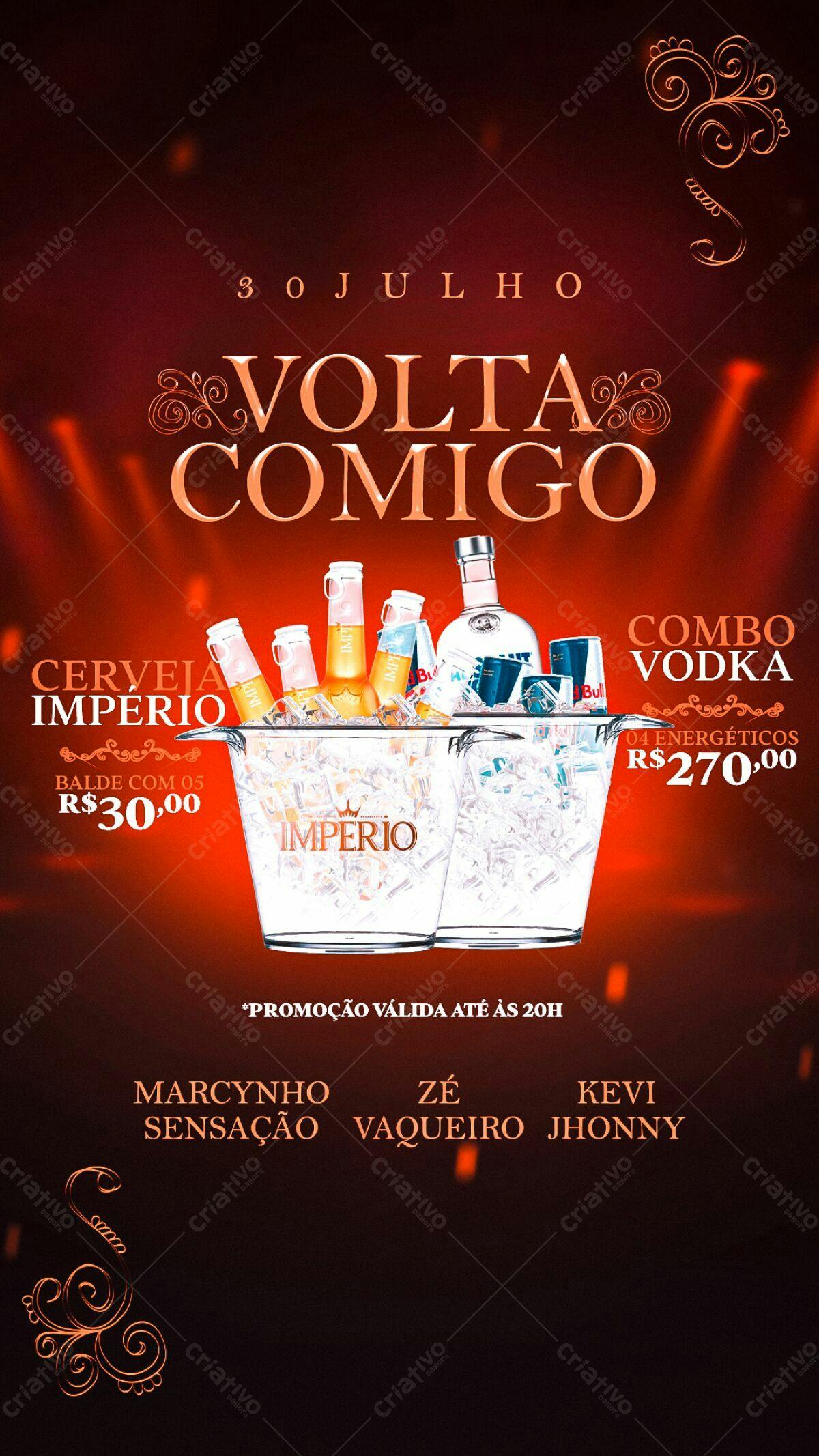 Flyer Festa de Verão com Bebidas PSD Editável