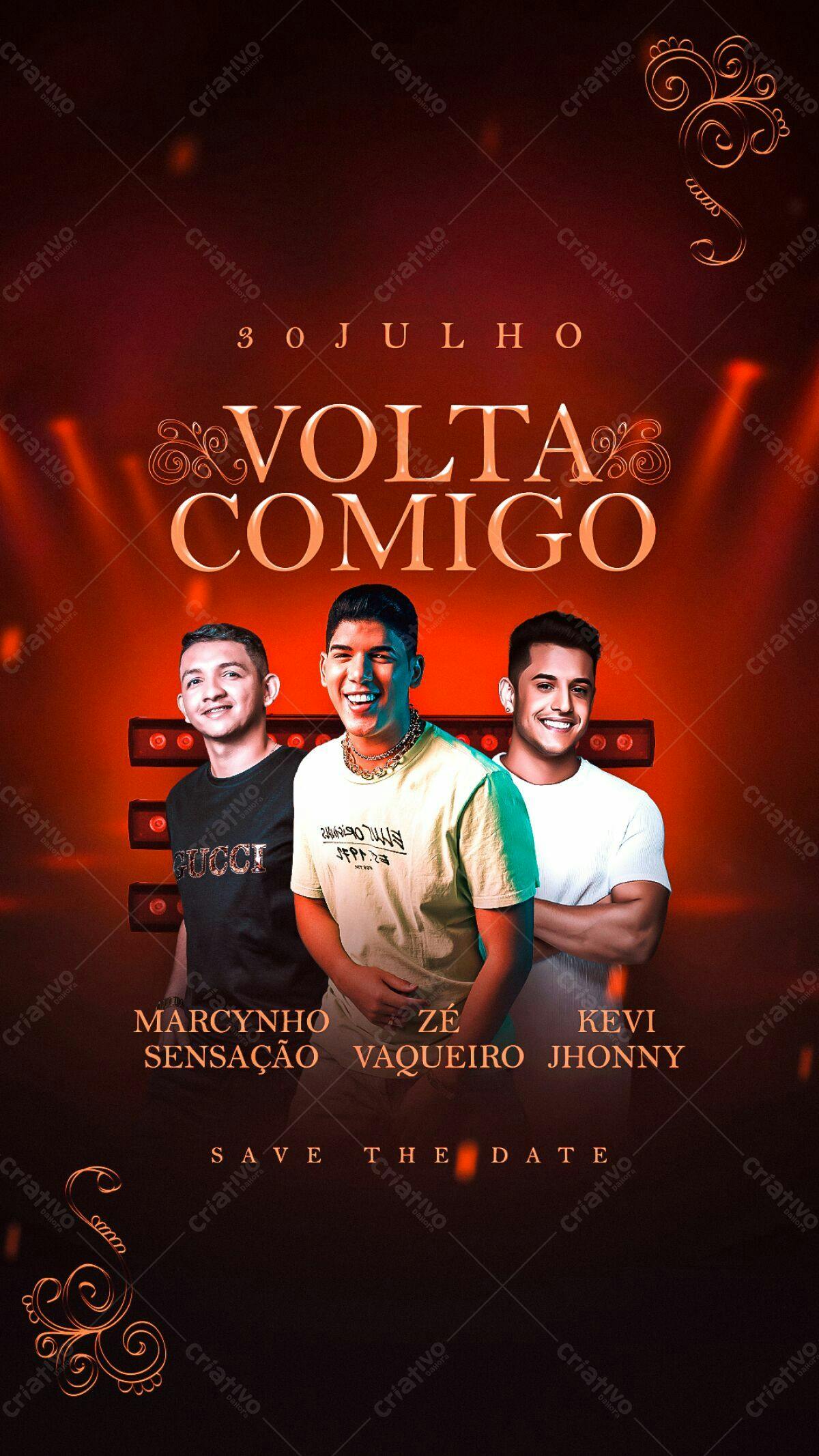 Flyer para Show Musical Volta Comigo PSD Editável