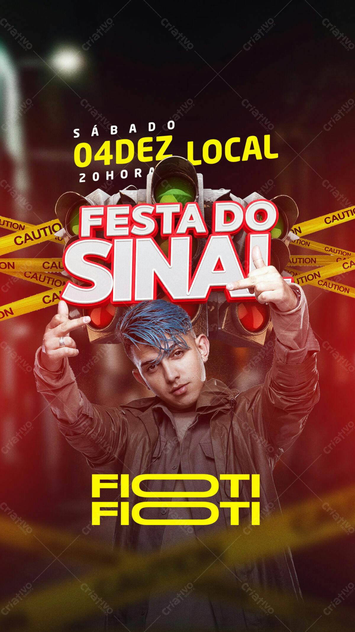 Flyer Festa do Sinal com Fioti PSD Editável