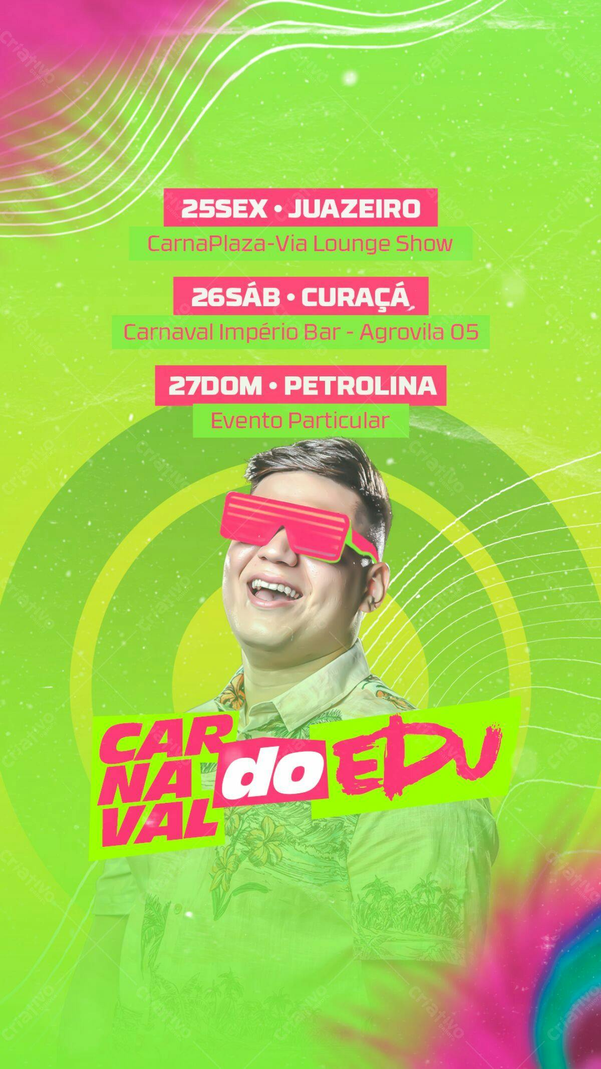 Flyer Carnaval do Edu PSD Editável