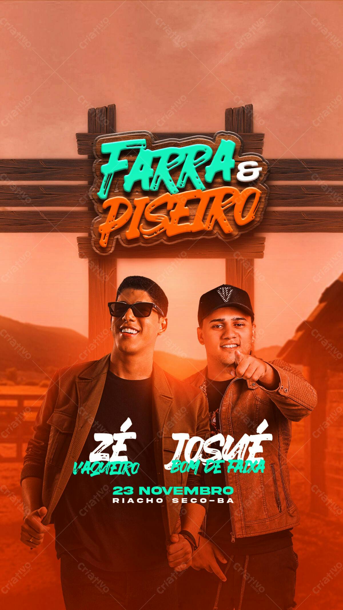 Flyer para Festa de Farra e Piseiro PSD Editável