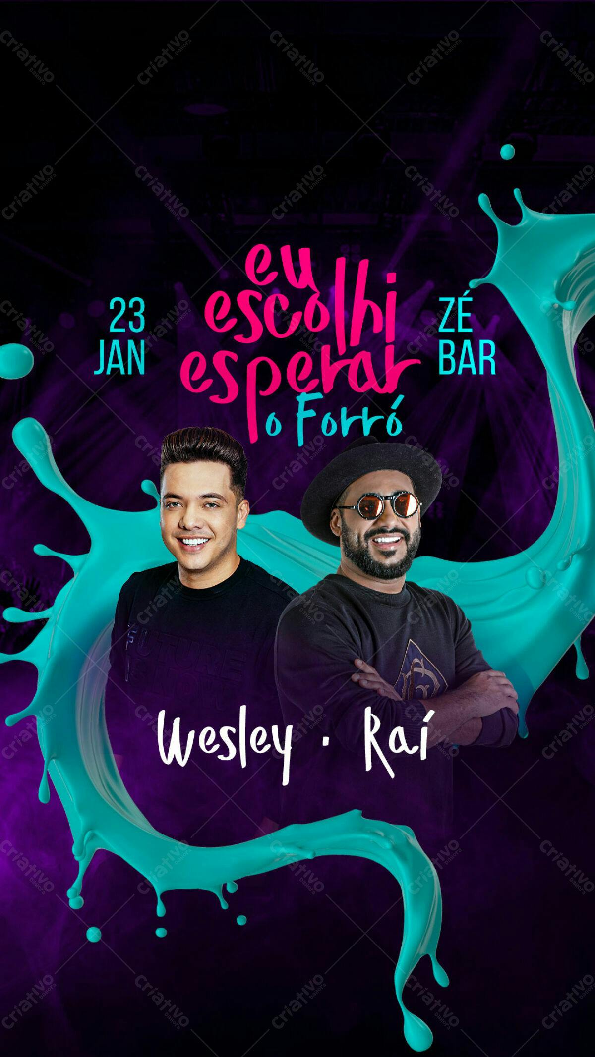 Flyer Forró Wesley Safadão e Rai PSD Editável