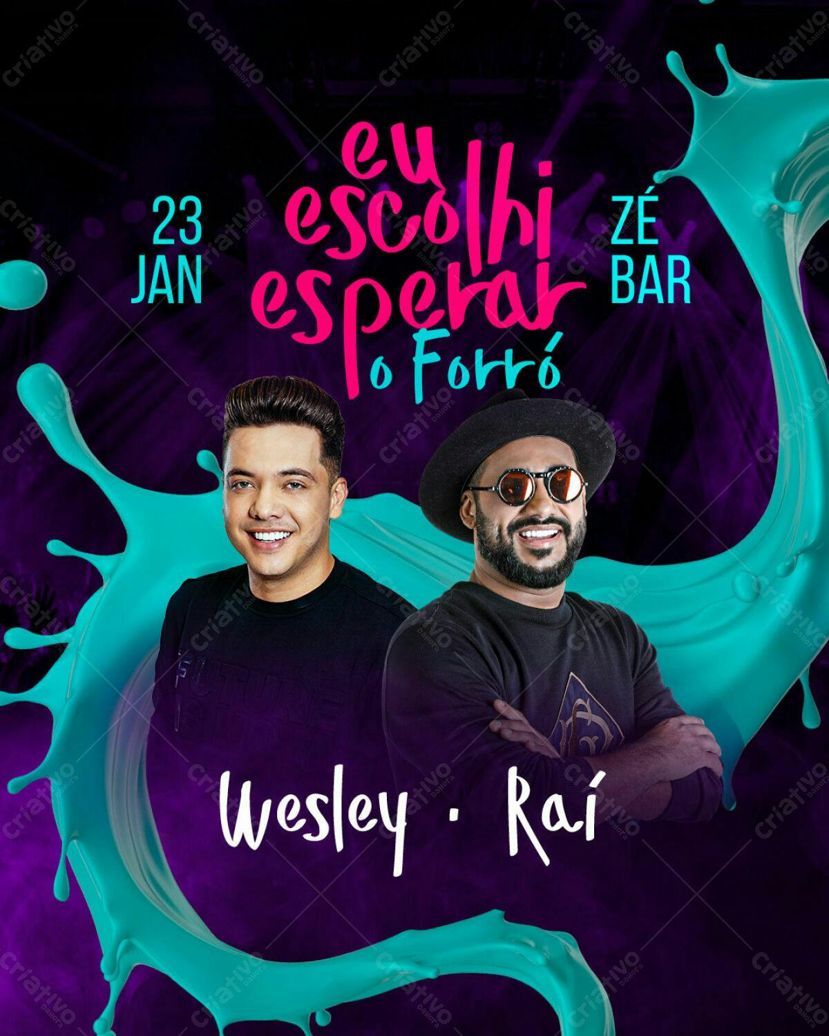 Flyer para Festa de Forró com Wesley e Rai PSD Editável
