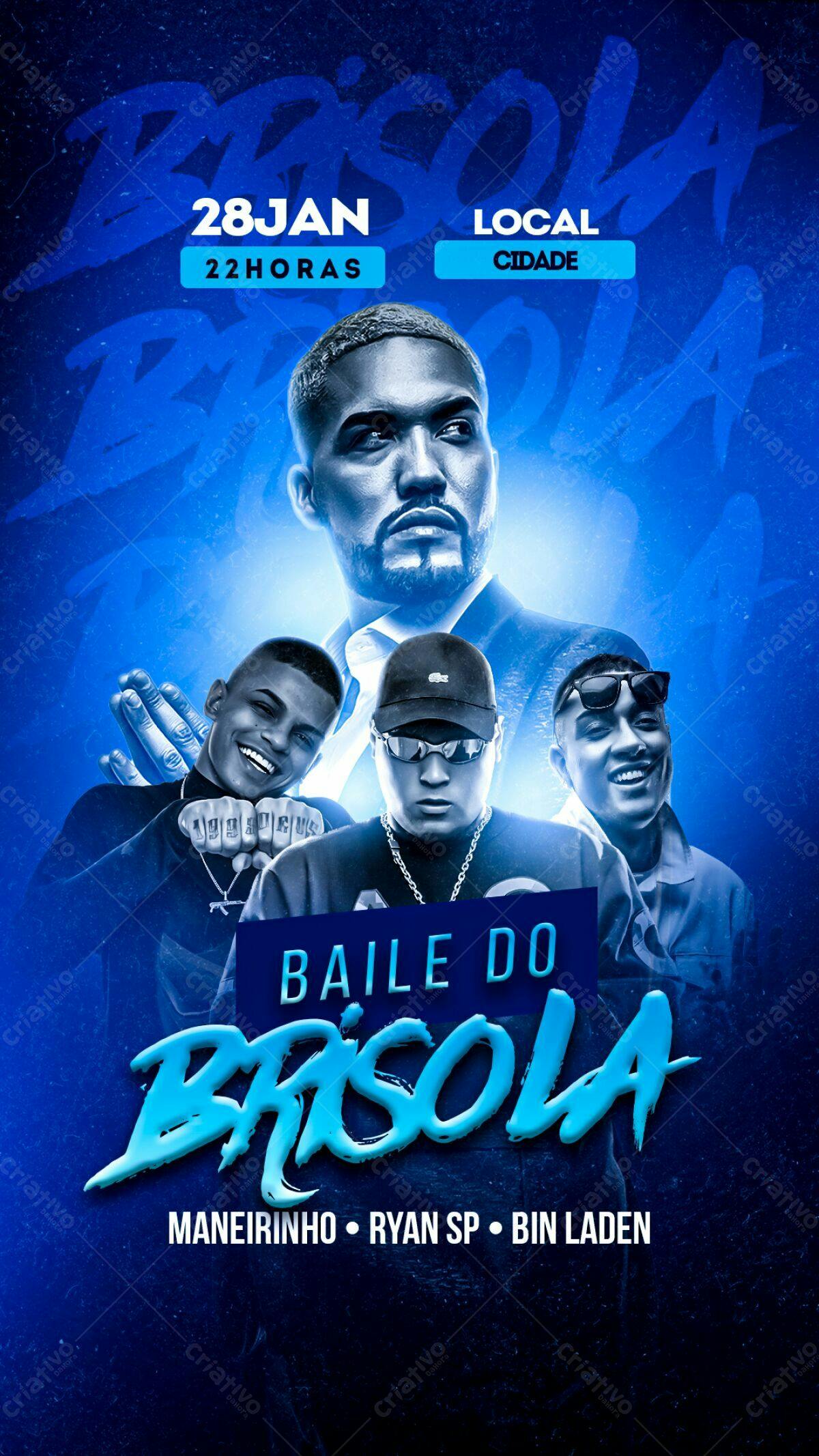 Flyer Baile do Brisola PSD Editável