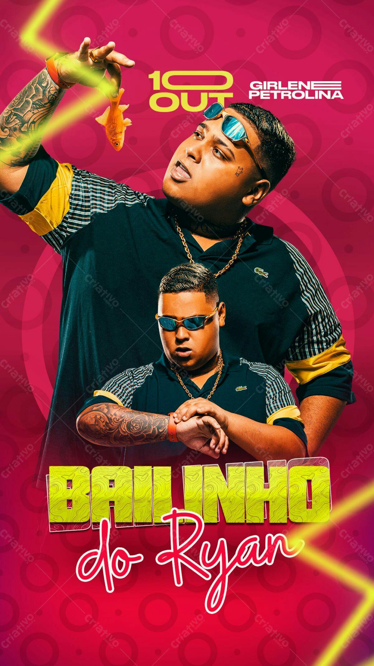 Flyer para Evento Musical Bailinho do Ryan PSD Editável