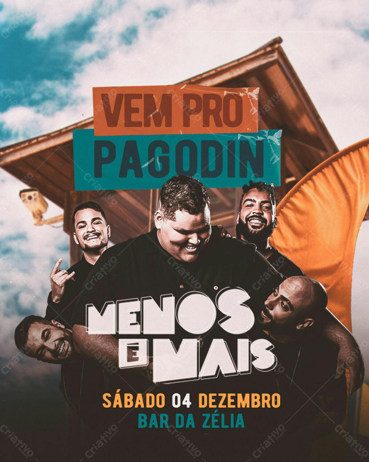 Flyer Pagode Menos e Mais PSD Editável